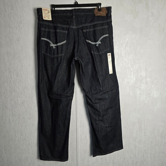 Vintage Marc Ecko Unltd Mens Jeans Baggy Fit 42×31 Dark Wash Denim Cyber Y2K NWT - Picture 7 of 11